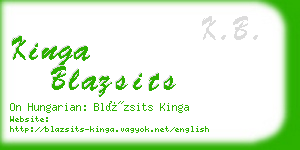 kinga blazsits business card